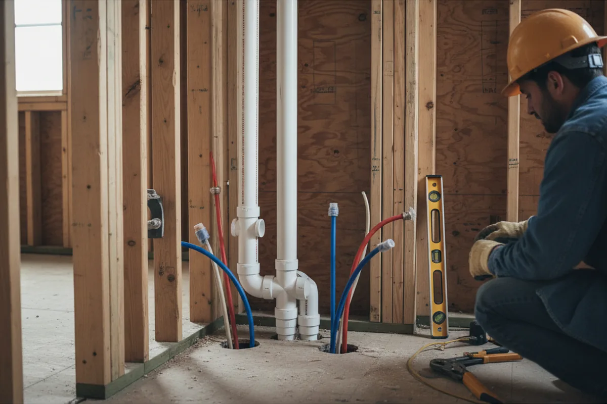 Drain and supply rough-in during Toilet Repair and Installation in Groveland
